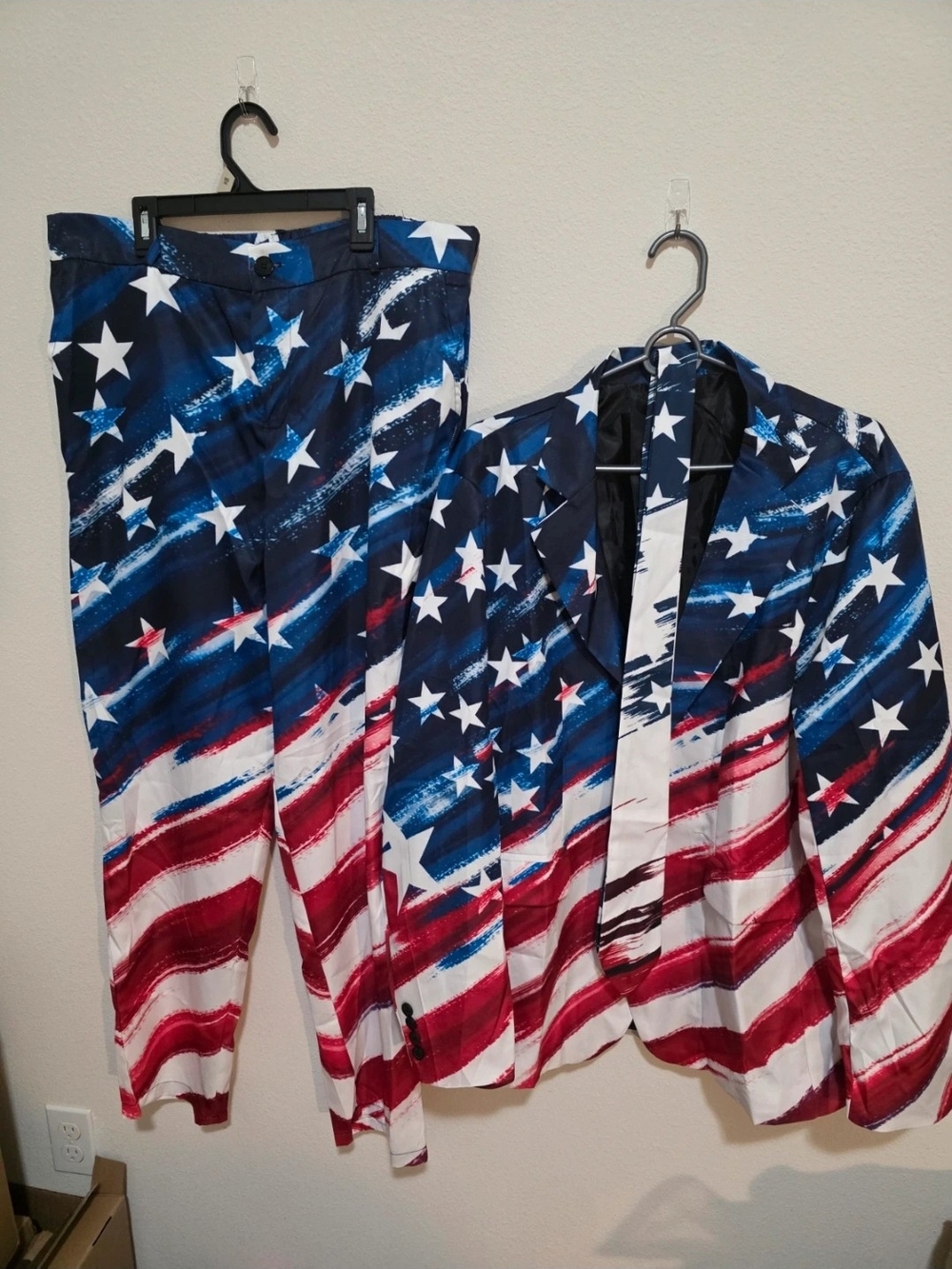 Source Unknown Patriotic Stars & Stripes Blazer and Pants - Blue/Red/White